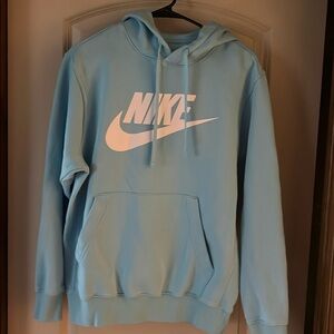 Men’s NIKE Fleece Graphic Pullover Hoodie light blue XS